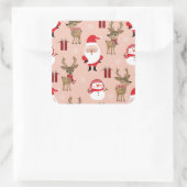 かわいいクリスマスホリデーマンガ スクエアシール (バッグ)