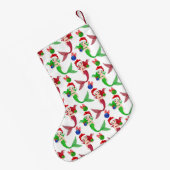 かわいいクリスマスホリデーマーメイド スモールクリスマスストッキング (裏面 (吊り時))