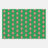 かわいいクリスマスホリデーモンキー ラッピングペーパーシート (正面)