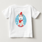 かわいいクリスマスホワイトポーラベアレッドサンタハットホーホ ベビーTシャツ (裏面)