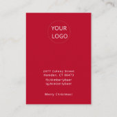 かわいいクリスマスホワイトレッドイヤリングディスプレイ 名刺 (裏面)