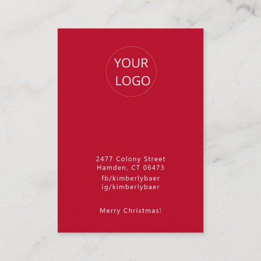 かわいいクリスマスホワイトレッドイヤリングディスプレイ 名刺 (裏面)