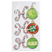 かわいいクリスマスホーホーホー、キャンディーキャンオーナメント スモールペーパーバッグ (裏面)