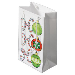 かわいいクリスマスホーホーホー、キャンディーキャンオーナメント スモールペーパーバッグ