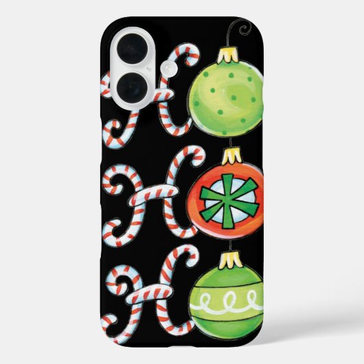 かわいいクリスマスホーホーホー、キャンディーキャンオーナメント Case-Mate iPhoneケース (裏面)