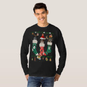 かわいいクリスマスボクサー靴下クリスマストナカイSanta E Tシャツ (正面フル)