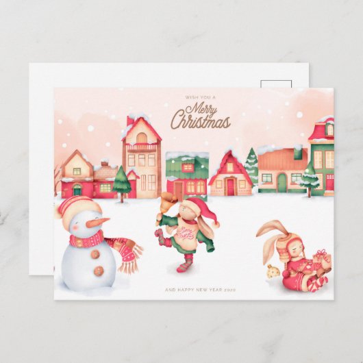 かわいいクリスマスポストカード ポストカード (正面/裏面)