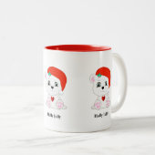 かわいいクリスマスポーラベアの漫画 ツートーンマグカップ (正面右)