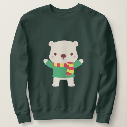 かわいいクリスマスポーラーベア スウェットシャツ (デザイン正面)