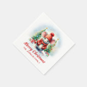 かわいいクリスマスマウスパーティー スタンダードカクテルナプキン (角)