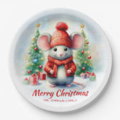 かわいいクリスマスマウスパーティー ペーパープレート (正面)