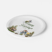 かわいいクリスマスマウス動物の冬の幸せな休日 ペーパープレート (アングル)