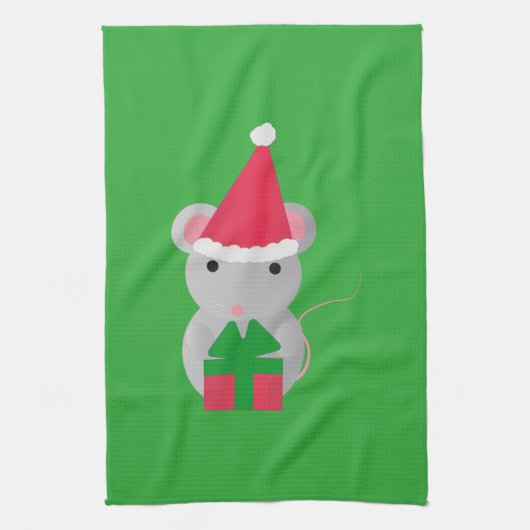 かわいいクリスマスマウス キッチンタオル (縦)