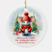 かわいいクリスマスマウス セラミックオーナメント (裏面)