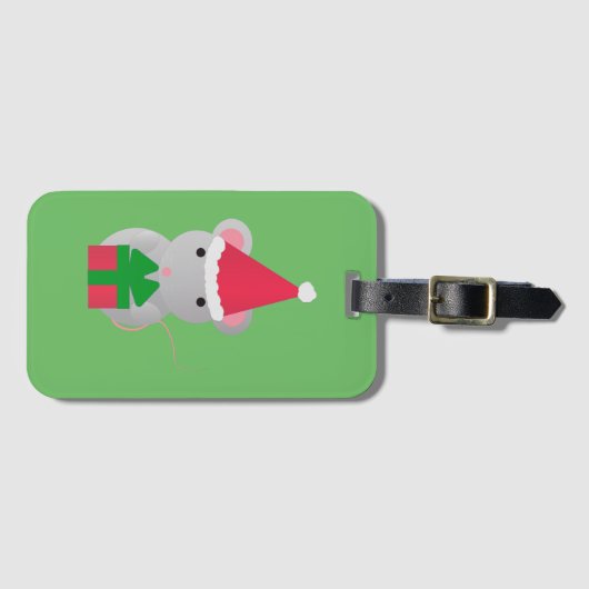 かわいいクリスマスマウス ラゲッジタグ (正面横)