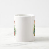 かわいいクリスマスマウス 赤いサンタ帽子 名前入り コーヒーマグカップ (中央)