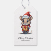かわいいクリスマスマパーソナライズされたウス ギフトタグ (正面)
