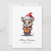 かわいいクリスマスマパーソナライズされたウス シーズンカード (正面)