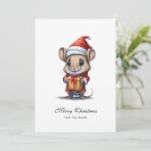 かわいいクリスマスマパーソナライズされたウス シーズンカード (スタンド正面)
