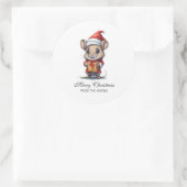 かわいいクリスマスマパーソナライズされたウス ラウンドシール (バッグ)