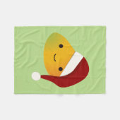 かわいいクリスマスマンゴ フリースブランケット (正面(横))