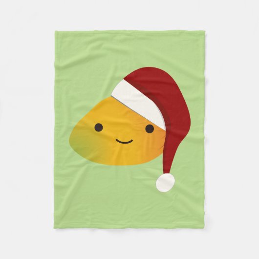 かわいいクリスマスマンゴ フリースブランケット (正面)
