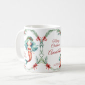 かわいいクリスマスマーメイド コーヒーマグカップ (正面左)