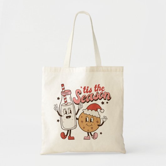 かわいいクリスマスミルクとクッキー トートバッグ (正面)