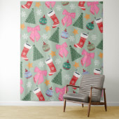 かわいいクリスマスミントグリーン タペストリー (インサイチュ)