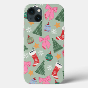 かわいいクリスマスミントグリーン iPhone 13ケース