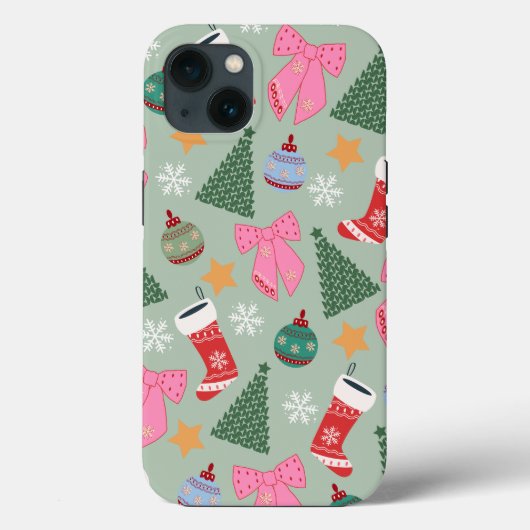 かわいいクリスマスミントグリーン Case-Mate iPhoneケース (裏面)