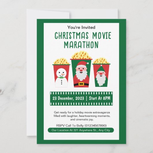 かわいいクリスマスムービーマラソン 招待状 (正面)