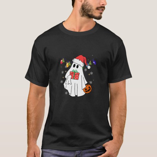 かわいいクリスマスメリー幽霊とFright Santa Hat C Tシャツ (正面)