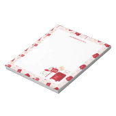 かわいいクリスマスメールのパタパーソナライズされたーン ノートパッド (回転)
