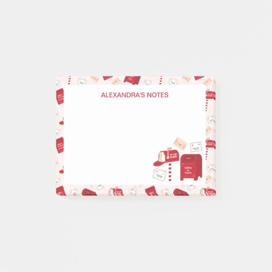 かわいいクリスマスメールのパタパーソナライズされたーン ポストイット (正面)