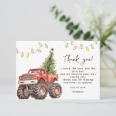 かわいいクリスマスモンスターカー サンキューカード (スタンド正面)