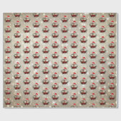 かわいいクリスマスヤギToggキッドフローラリース小 ラッピングペーパー (フラット)