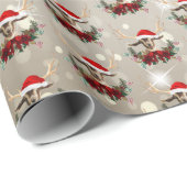 かわいいクリスマスヤギToggキッドフローラリース小 ラッピングペーパー (ロールコーナー)