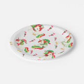 かわいいクリスマスユニコーンモダンフェスティバルガーリーキッズ ペーパープレート (アングル)