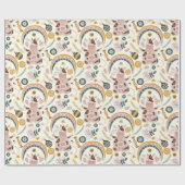 かわいいクリスマスヨガの牛のパタお洒落ーン ラッピングペーパー (フラット)