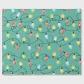 かわいいクリスマスライトパターン ラッピングペーパー (フラット)