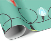 かわいいクリスマスライトパターン ラッピングペーパー (ロールコーナー)