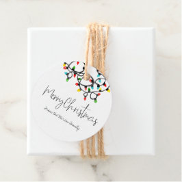 かわいいクリスマスライトパーティーの好意ラベル フェイバータグ