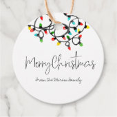 かわいいクリスマスライトパーティーの好意ラベル フェイバータグ (正面)