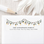 かわいいクリスマスライト差出人住所ラベル ラベル (インサイチュ)