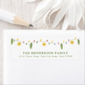 かわいいクリスマスライト差出人住所ラベル ラベル (インサイチュ)