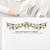 かわいいクリスマスライト差出人住所ラベル ラベル (インサイチュ)