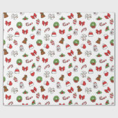 かわいいクリスマスラッピングペーパー ラッピングペーパー (フラット)