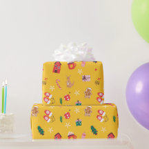 かわいいクリスマスラッピング紙カンガルー銀杏パン