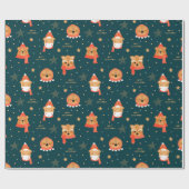 かわいいクリスマスラッピング紙 ラッピングペーパー (フラット)